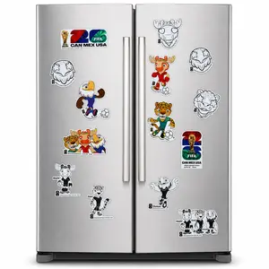 FIFA Mascot Magnetic Stickers,Car, Fridge, Mailbox & Garage Door Magnets – Soccer Fan Décor for Metal Surfaces Decor