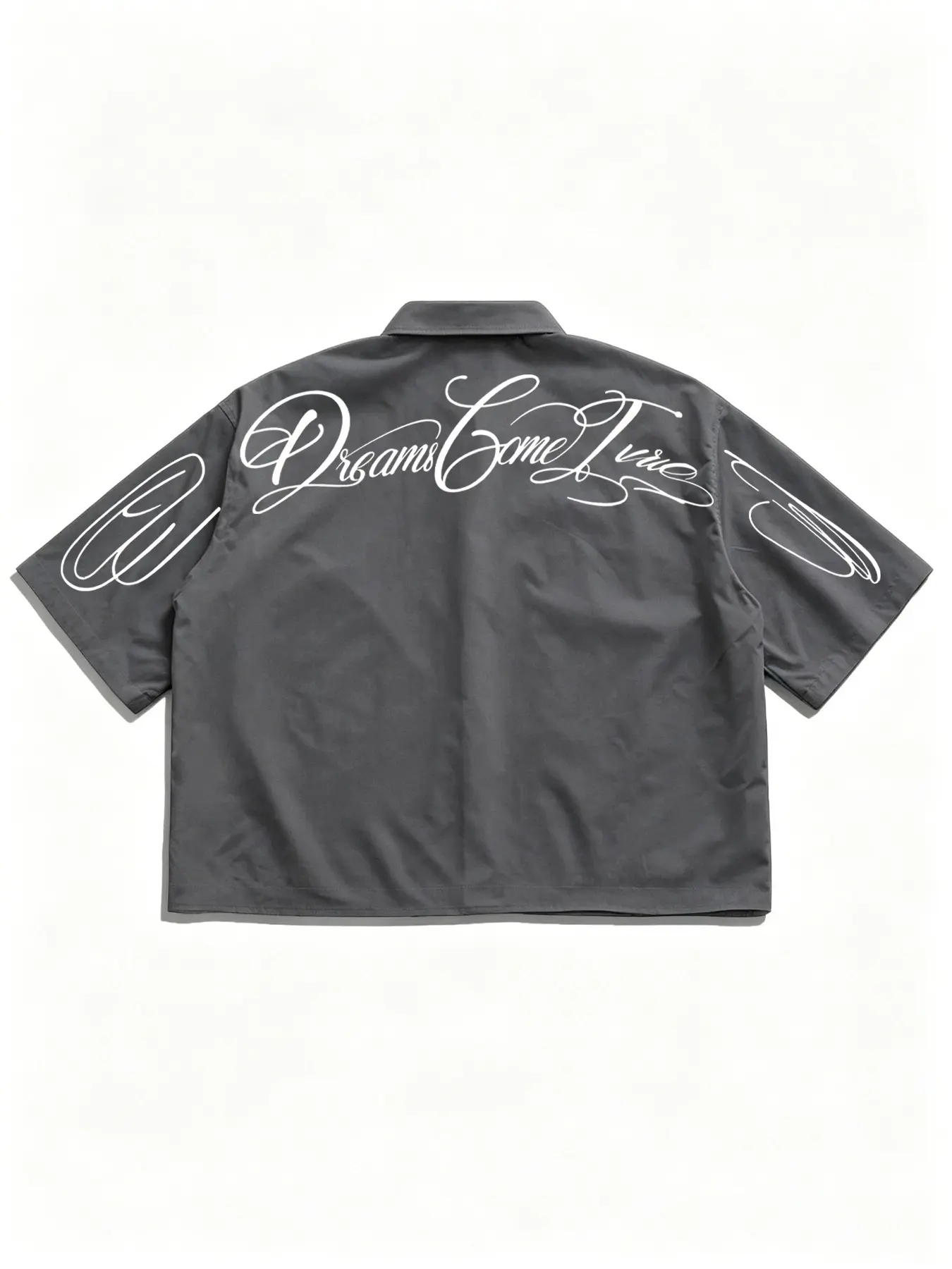 Men's Casual Loose Short Sleeve Shirt, Graphic Letter Print, Button Neck, Lightweight Comfortable Breathable Plain Fabric, Ideal for Summer Vacation Travel, Menswear