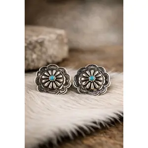 CONCHO POST STUD EARRINGS Authentic Western