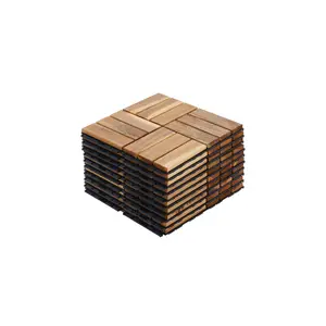 12*12*0.75 Inch WPC Interlocking Deck Tiles, Waterproof Anti-Mildew Cuttable Flooring Tiles, DIY Assembly Outdoor Floor for Garden Pool Balcony Porch