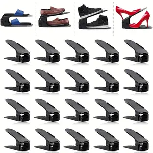 Shoe Rack, Shoe Slots Organizer, Double Tiers, Adjustable Shoe Stacker Space Saver, Double Deck Shoe Rack Holder Shoe Stack for Closet Organization, Stable for High Heels and Sneakers, Essential for Tidy and Stylish Storage, Shoe Boxe Stackable