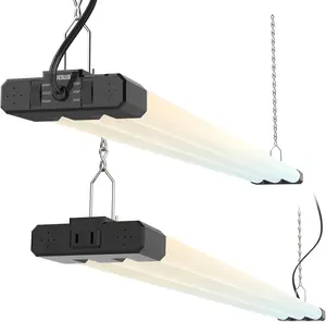 ETL LED 6 Pack Shop Lights 4FT, 3CCT Dimmable 4000K/5000K/6500K, Adjustable 30W/40W/50W, 7500LM Super Bright (300W Equivalent), Linkable Utility Light for Garage, Ceiling or Hanging Mount, ETL