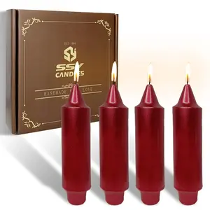 5" drip-free tapered candle handmade short candle short candle holder, candle  for holiday dinner family wedding Christmas party home decoration