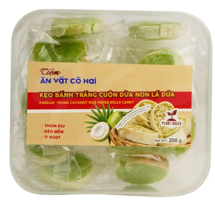 [AVCH] Pandan Young Coconut Rice Paper Rolls Candy 200g