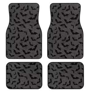 4-Piece Bat Element Car Floor Mats Set, Universal Car Mat, Crystal Velvet, Fits Sedan, Truck, Suv, Car Interior Accessories, Car Foot Mats