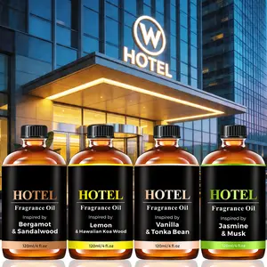 Hotel Scented Essential Oil Inspired by Bergamot & Sandalwood, Vanilla & Tonka Bean, Lemon & Hawaiian Koa Wood, Jasmine & Musk Fragrance Oil Long-Lasting Scent 120ml
