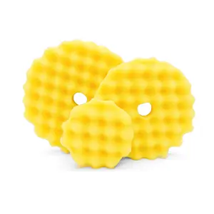 Optimum Yellow Beveled Waffle Foam Pad (Heavy Polishing)