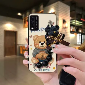 Anti-knock Simplicity Phone Case For TCL T-Mobile Revvl V+ 5G/Revvl V Plus 5G Dirt-resistant Waterproof cute Skin-friendly feel soft case Bear bracelet phone case protective case