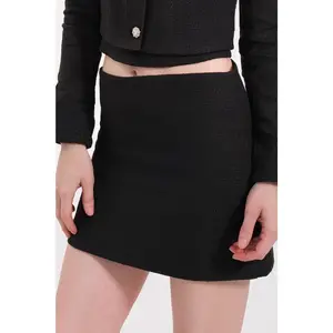 JENNY TWEED MINI SKIRT (NOIR)