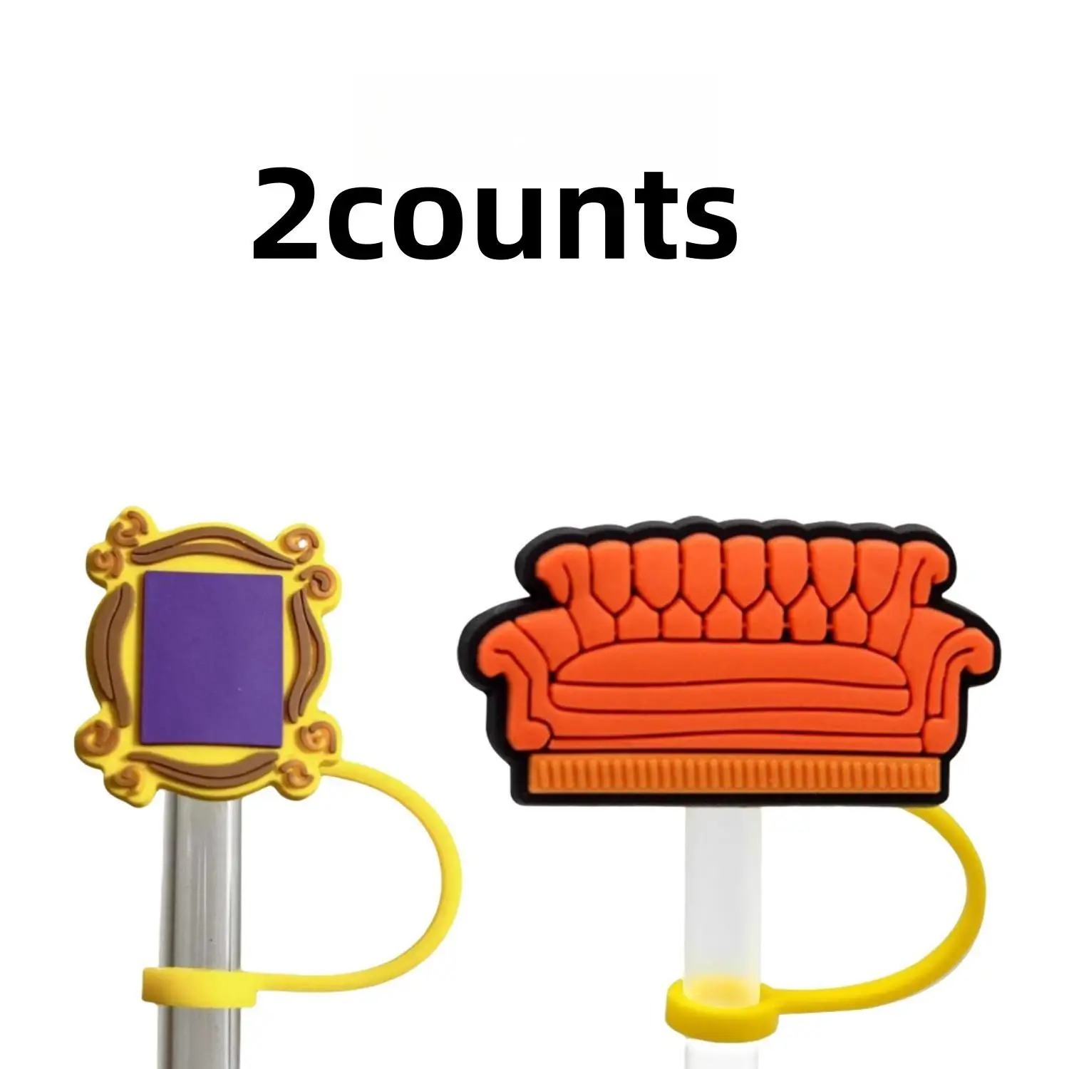 【Clearance】 Cartoon Straw Cap, Cute Straw Cover, Reusable Straw Cap, Straw Dustproof Straw Cover, Party Drinkware Accessories