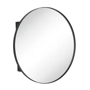 TEHOME Round Surface Mount Metal Framed Medicine Cabinet Circle Bathroom, Cabinet with 2 Adjustable Shelves