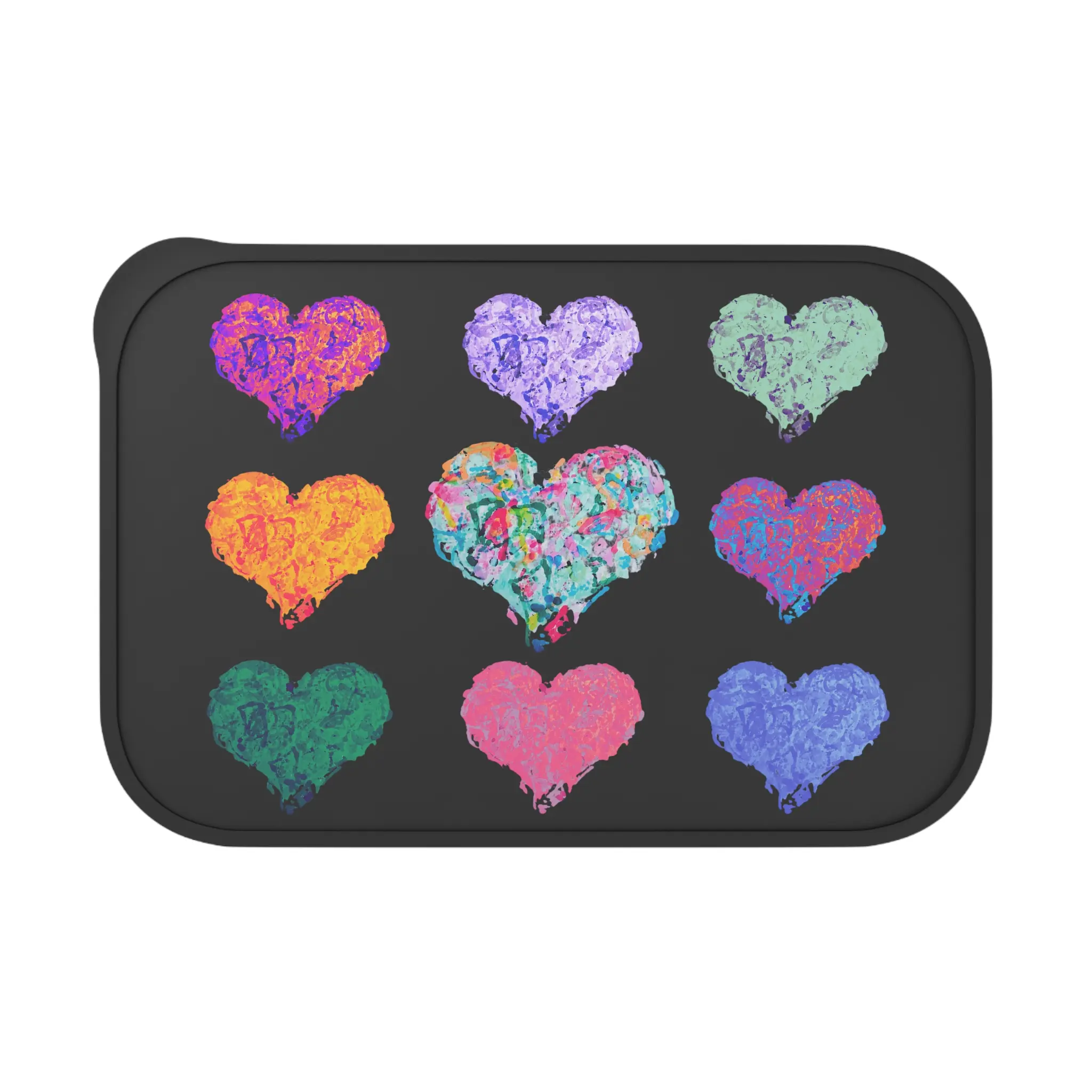 Heart Art Bento Box Made with Lots of Love! | PLA Lunchbox with Band & Utensils