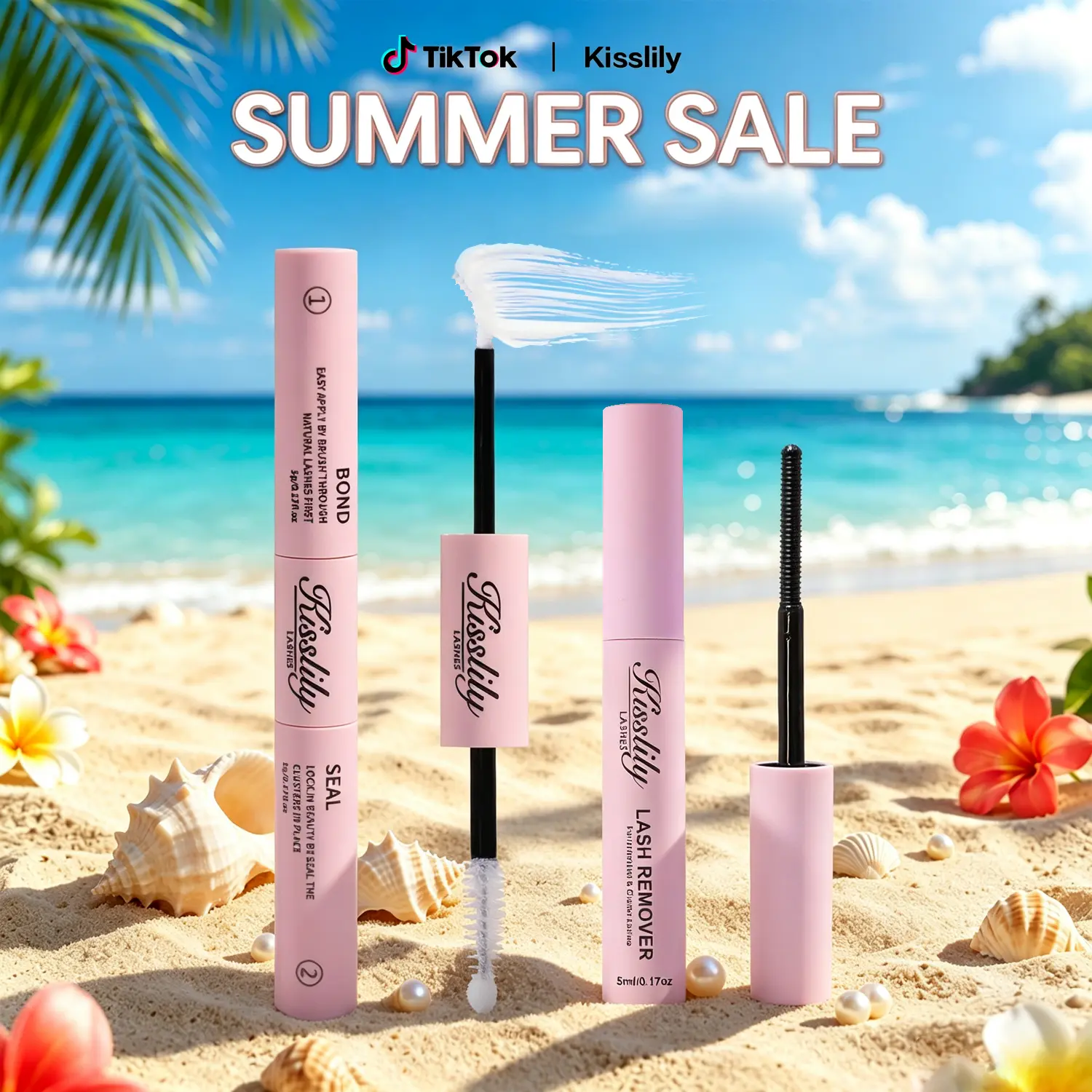 Bond&Seal&Remover| Kisslily Lash Remover 5ML for Cluster Eyelash Extensions Clear Remover for Self-application Individual Lashes at Home Makeup #summerfinds #SummerWins