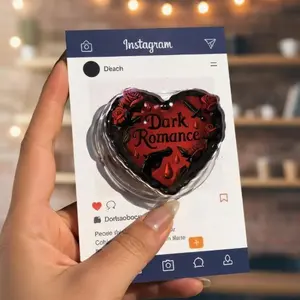 Dark Romance Kindle Grip, Gothic MagSafe Grip, Bookish Accessory, Cozy Reading Booktok, Roses Heart Dark Holder, Gift For Her