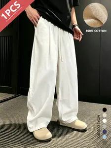 Men’s summer casual long pants, 100% cotton linen blend, loose straight cut, skin-friendly breathable fabric, SummerWins