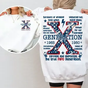 Customize Gen X Member Years Sweatshirt, New Version Cotton Top, Raised on Hose Water and Neglect, Generation X T-shirt, Unisex Casual Wear	
