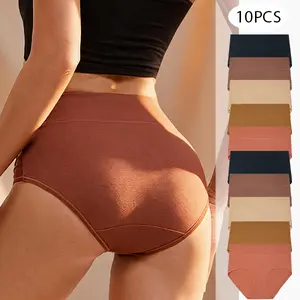 Women’s 10-Pack Pure Cotton Triangle Panties - Minimalist, Basic, Soft, Comfortable, Breathable Packaged Panty Style Briefs, Cotton Underwear, All-Cotton Briefs