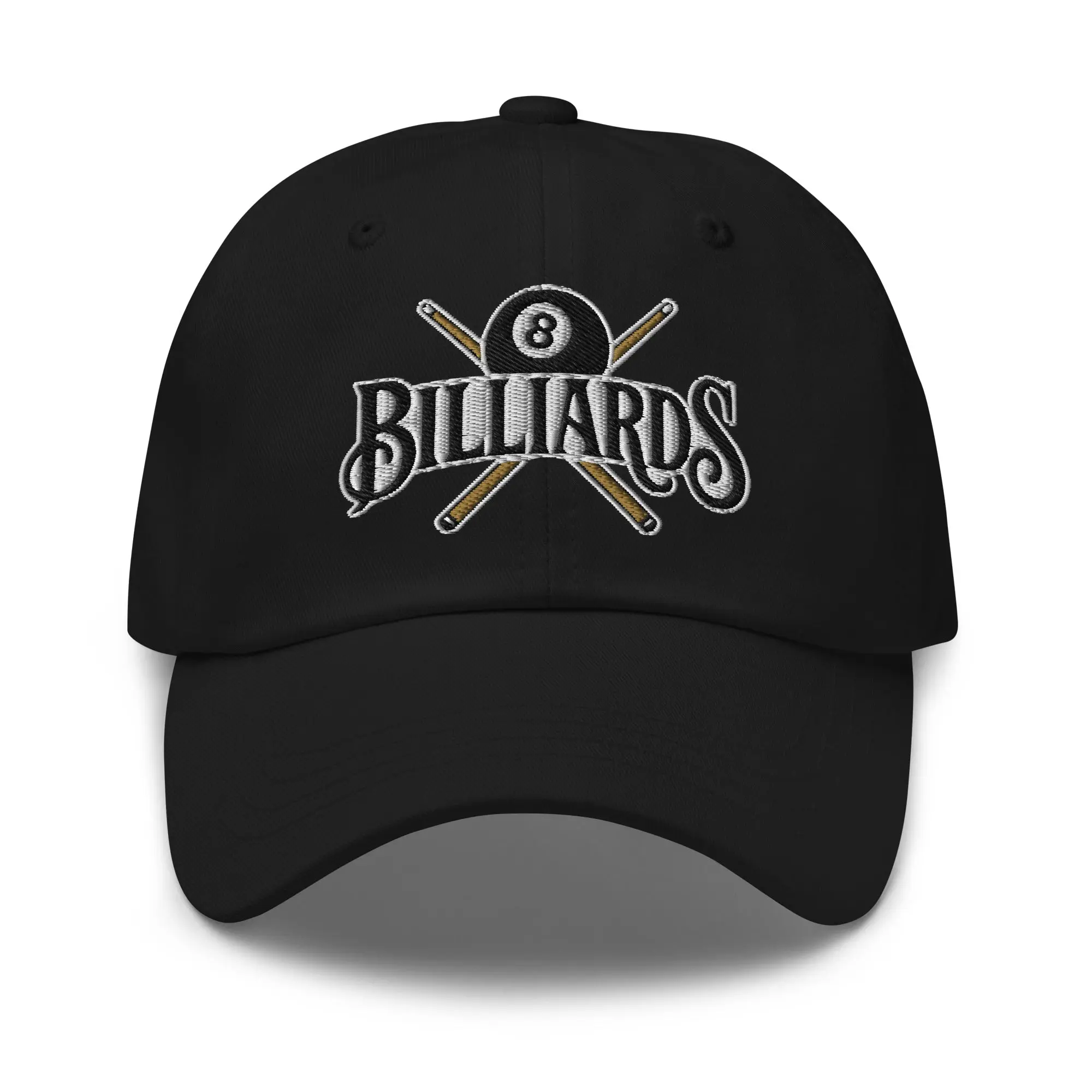 Billiards Pool Hall Dad Hat – Embroidered Baseball Cap for Bar Players, Cue Sports Fans, Eight Ball