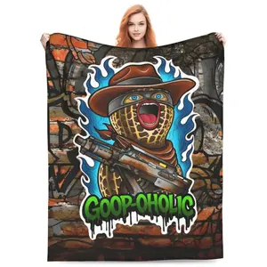 Burnt Peanut Goop Meme Flannel Throw Blanket, Funny Cozy Lightweight Fleece Blanket for Couch Bed Sofa Travel, Viral Internet Meme Plush Blanket, Birthday Christmas Holiday Gift for Men Women Teens