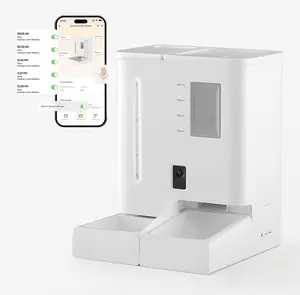 Automatic Cat Feeder with Camera 2K HD Video Night Vision 5G/2.4GHz WiFi App Operation Feeder&Waterer 2-in-1 Set 299 oz Capacity for 2 Weeks Detachable for Cleaning