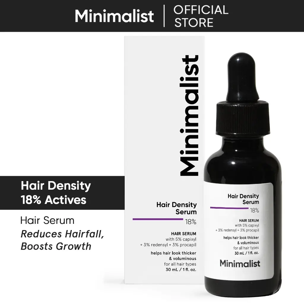 Minimalist 18% Actives Fragrance-Free Non-Toxic Haircare Scalp Treatment Serum - Dropper Bottle with Capixyl, Redensyl, Anagain, Procapil, Baicapil Blend for Daily Hair Fall Control & Thick, Full Hair | Unisex | 1 Fl Oz/30 ml