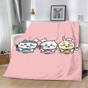 Chiikawa Christmas Gift Throw Blanket -  Cartoon Pattern, Super Soft Fleece Plush Blanket for Her/Him, Cozy Couch & Bedding Decor A1210-207
