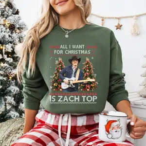 All I Want For Christmas Is ZachT0pp Christmas Sweatshirt, Country Music Shirt, Christmas Gift For Fan