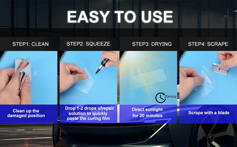 Windshield Crack Chip Repair Kit: 2 Bottles Quick Fix Car Windows Glass Tool Used for Car Star Shaped Scratches
