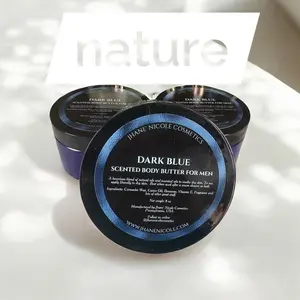 Jhane' Nicole Cosmetics' Dark Blue Scented Body Butter for Men - Hydrating body butter with Jojoba Oil for Daily Moisturizing