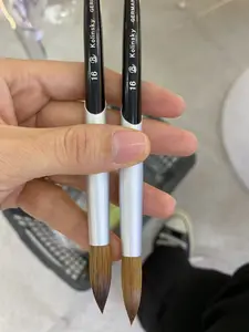 80% Kolinsky Acrylic Nail Brush, Nail Art Brush For Acrylic Powder Round Oval Shaped Wood Handle Manicure For DIY Home Salon