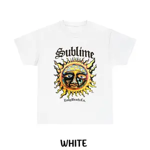 SUBLIME Crewneck T-Shirt, Sublime Sun Shirt, Aesthetic T-Shirt, Sublime Sun Vintage Art Long Beach California T-Shirt, Trendy Shirt Fabric Top