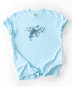Swimming Frog T-Shirt, Vintage Nature Graphic Tee, Cottagecore Frog Shirt, Minimalist Animal Art Unisex Top