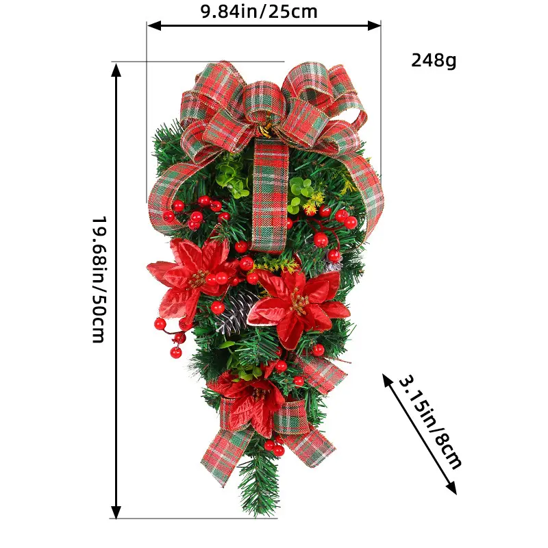 Z1 40 ribbon Christmas flower hanging up