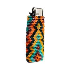 Corkscrew - Beaded Lighter Case Capturing Movement & Creative Expression - Handmade by Huichol Artisans - Mother Sierra