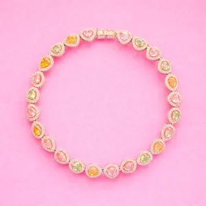 Candy Gem Hearts Tennis Bracelet