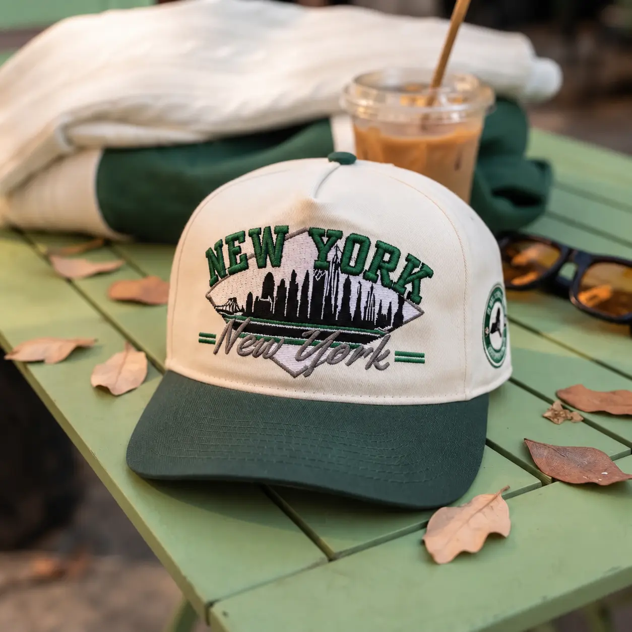 Vintage New York Embroidered Trucker Hat | NYC Skyline Snapback Cap | Streetwear Hat for Men & Women