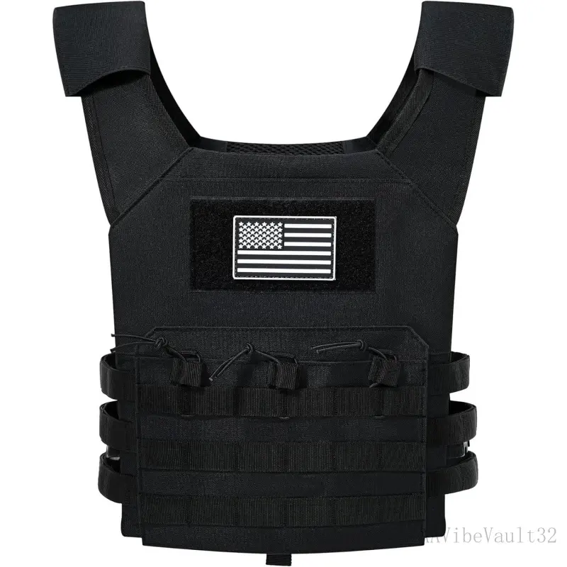 Youth Tactical Vest - 900D Oxford Fabric, Adjustable Fit, Outdoor Play, Size Range, Name Patches, Protective Training Gear for Airsoft Paintball Games, Free Shipping, AAVibeVault32