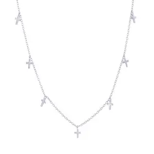 925 Sterling Silver Multi-Cross Pendant with Adjustable Necklace for Women (40 cm + 5 cm Extender Chain), Suitable for Everyday Wear, Birthday Parties And Gifting