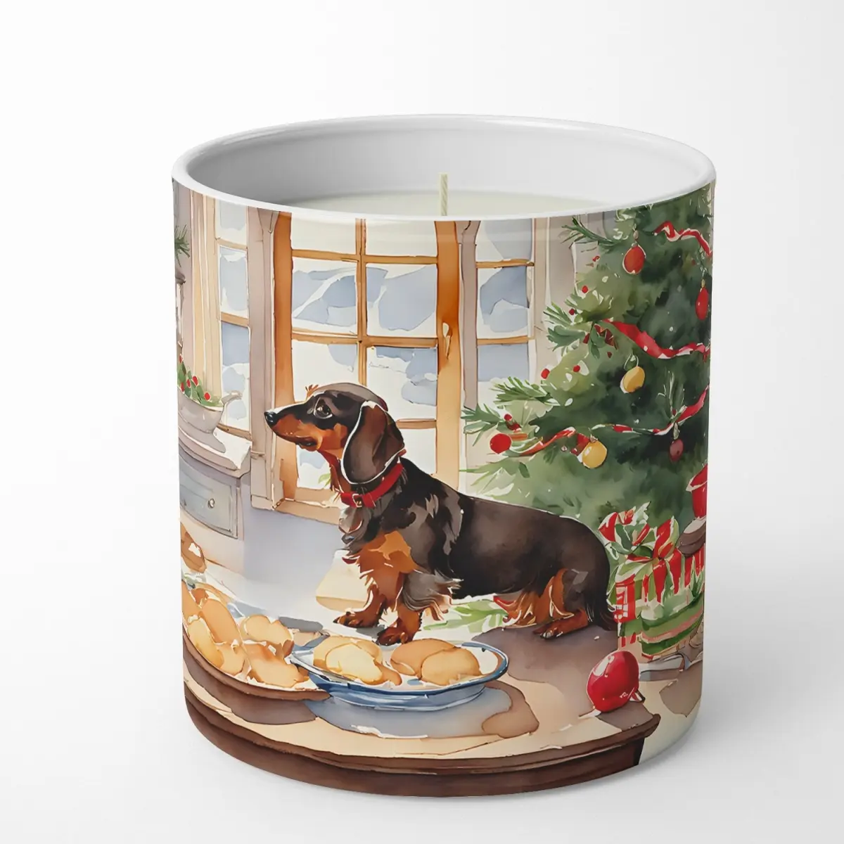 Carolines Treasures DAC3777CDL Unisex 10 oz 100% Soy Candle, Dachshund Christmas Cookies Scent, Aroma Fragrance Home Decor Decoration