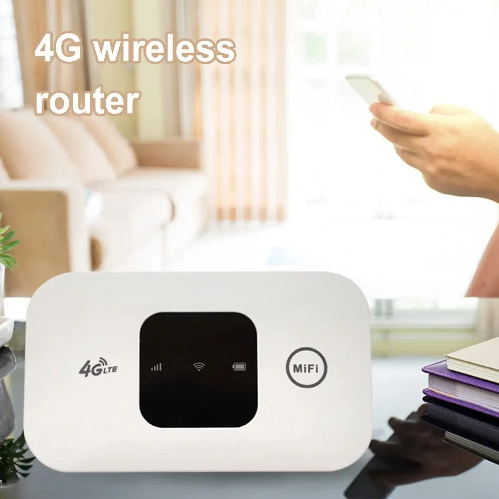 4G LTE Wireless Router with SIM Slot, 2100mAh Mobile Hotspot, 150Mbps Compact Pocket WiFi for Outdoor Users, Home & Office