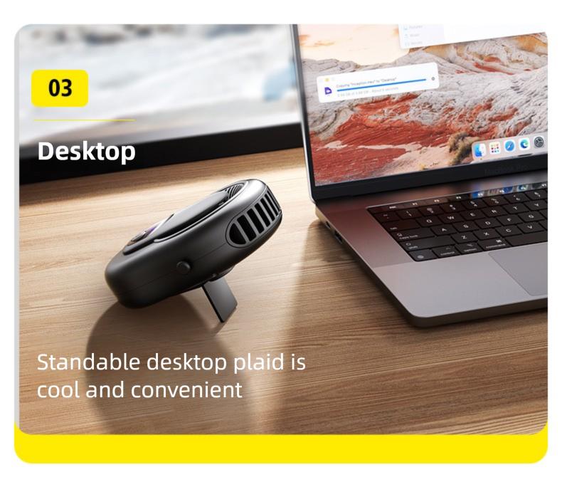 HOOYS Portable Leafless Fan, 5 Speed Mini Waist Fan, USB Rechargeable, Quiet Cooling for Travel, Outdoor & Commute, Phone Cooler