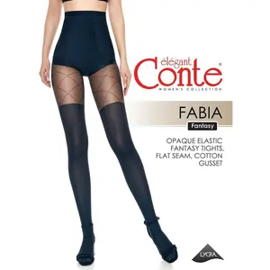 FABIA Tights with Imitation Over-Knee Socks and Lacing