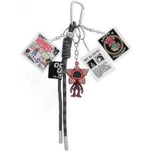 H.ebony 5Pcs Stranger 5 Keychains for Women Men, Car Charms Backpack Key Key Chain Accessories Wristlet Chain