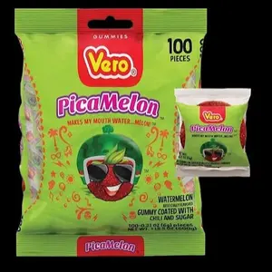 Vero Picafresa 100 Pieces - Watermelon Gummy Coated with Chili and Sugar