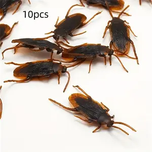 10 Pack Realistic Artificial Imitation Cockroaches, April Fools' Day Halloween Horror Props, Multifunctional Indoor Outdoor Prank Box, Suitable for All Room Types, Prank Gag Gift