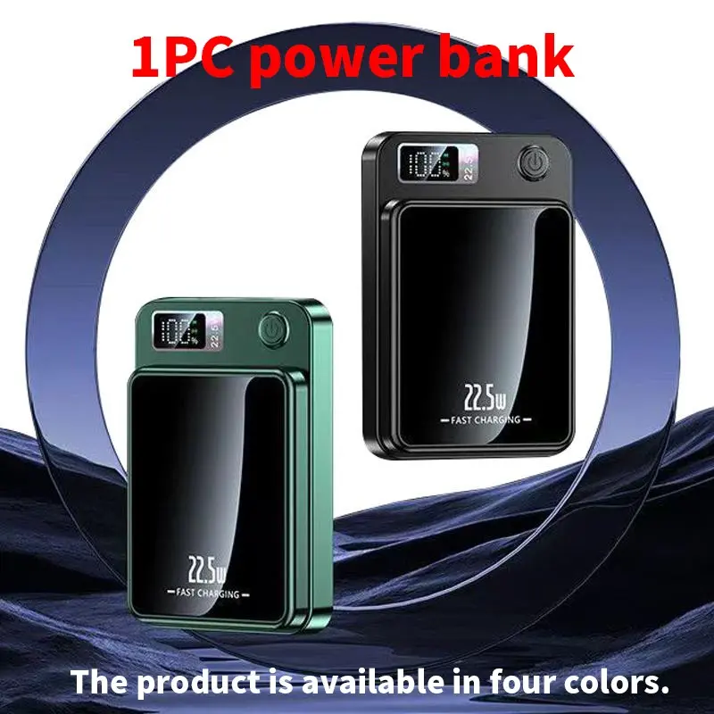 1PC 10000mAh Magnetic Wireless Power Bank, Multifunctional Wireless Charging Bank, USB Power Bank, Portable Charger, Battery Pack for Most Mobile Phones, Powerbank