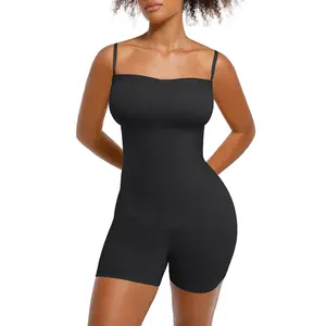 FeelinGirl Strapless Shapewear Bodysuit for Women Tummy Control Seamless Butt Lifter Body Shaper with Removable Straps