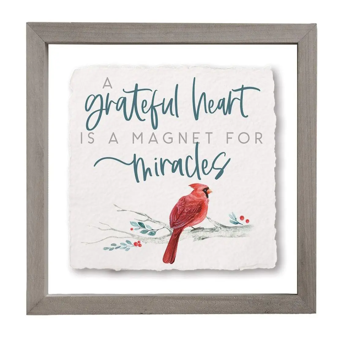 Sincere Surroundings 10" Grateful Heart Floatin g Frame Art