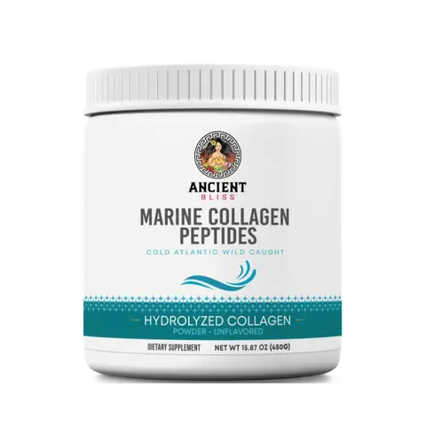 Ancient Bliss Wild-Caught Marine Fish Collagen Peptides Powder - 15.87 oz Low Molecular Hydrolyzed Edible Unflavored Gluten Free Dietary Supplement for Adults, Amino Acid Support, Skin Health & Wrinkle Resistance