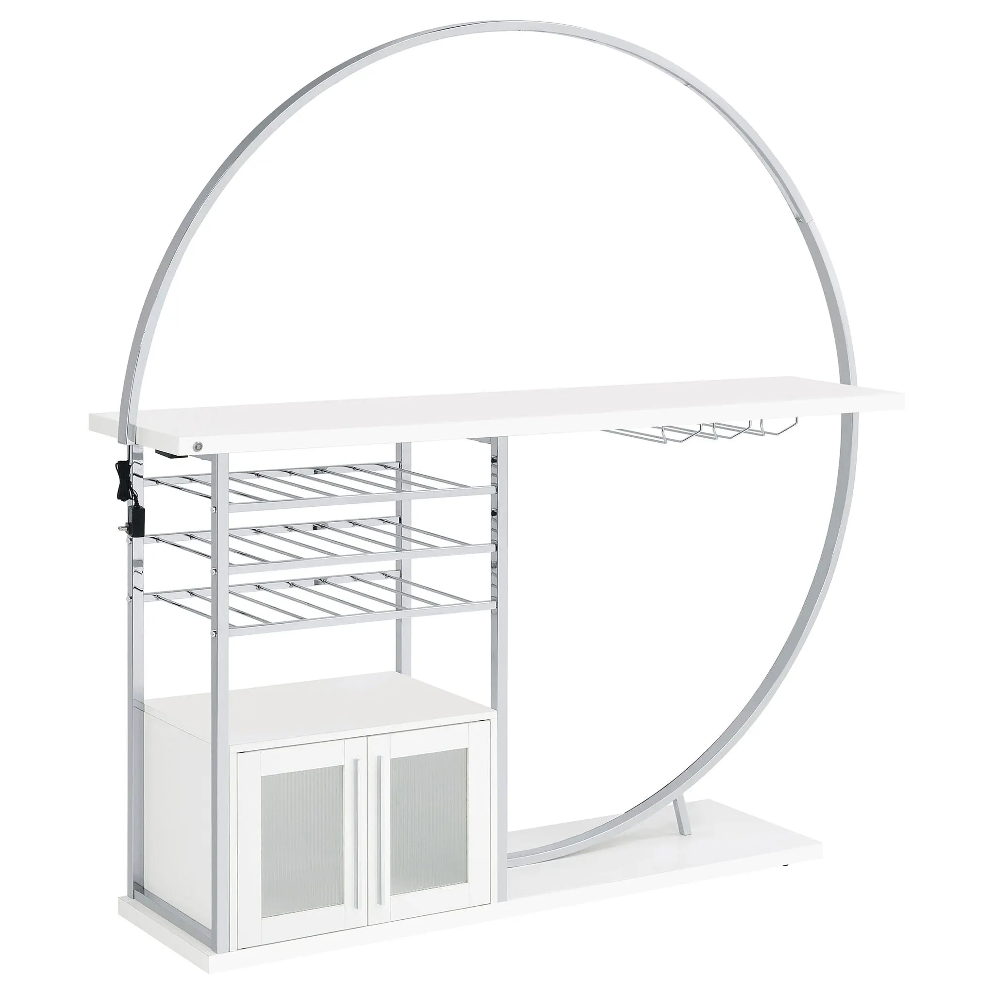 Casey - 2 Door Home Bar Storage Bar With Customizable Lighting - White